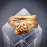 SOLD Vintage 9K & Diamond Snake Ring