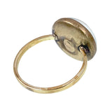 Estate 14K & Hand Painted Reverse Intaglio Duck Conversion Ring