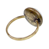 Estate 14K & Hand Painted Reverse Intaglio Duck Conversion Ring
