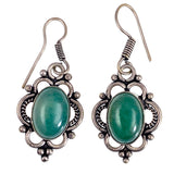 Vintage Silver & Jade Earrings