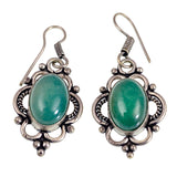 Vintage Silver & Jade Earrings