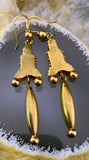 Antique Victorian 9K Gold Etruscan Revival Earrings