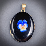 Antique 14K & Enamel Mourning Locket