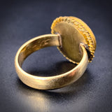 Antique 14K, Gilt & Hand Painted Fox Conversion Ring