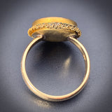 Antique 14K, Gilt & Hand Painted Fox Conversion Ring