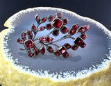 Antique Georgian Silver & Garnet Floral Brooch