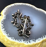 Antique Georgian Silver & Garnet Floral Brooch