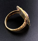 Antique 14K, Almandine Garnet & Enamel Conversion Ring