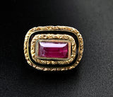 Antique 14K, Almandine Garnet & Enamel Conversion Ring