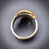 Antique Vermeil, Silver & Enamel Coin Ring