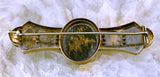 Antique 14K & Black Gold-In-Quartz Brooch