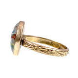 Antique 9K, 14K & Glass Essex Crystal Horse Conversion Ring