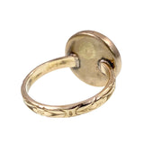 Antique 9K, 14K & Glass Essex Crystal Horse Conversion Ring
