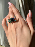Antique 14K, Silver, Enamel & Preserved Scarab Conversion Ring