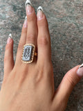 Antique 14K & Agate Intaglio Monogram Conversion Ring