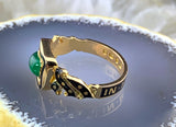 Antique 18K, Emerald & Enamel Mourning Ring