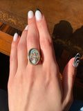 SOLD Antique 14K & Miniature Cupid & Psyche Painting Ring
