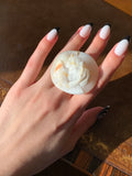 Antique 14K & Carved Shell Psyche Cameo Pendant
