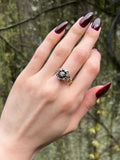 Antique 14K, Silver & Diamond Ring