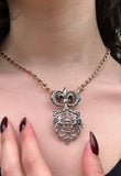 Antique Silver Fleur De Lis & Gargoyle Modified Brooch