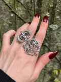 Antique Silver Fleur De Lis & Gargoyle Modified Brooch