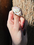 Antique 10K & Carved Conch Shell Cameo Nyx Brooch