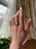 Antique Georgian 14K, 12K & Hand Painted Mourning Conversion Ring