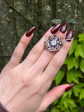 Austro Hungarian Silver, Garnet, Turquoise, Mother Of Pearl & Enamel Brooch