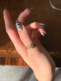 Estate 9K Gold Buckle Ring