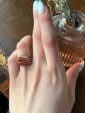 Antique 9K & Banded Agate Ring