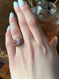 Antique 9K & Banded Agate Ring
