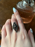 Antique Gothic Revival 18K, 14K, Silver & Diamond Conversion Ring