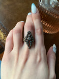Antique Gothic Revival 18K, 14K, Silver & Diamond Conversion Ring