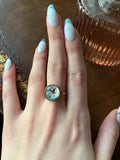 Estate 14K & Hand Painted Reverse Intaglio Duck Conversion Ring