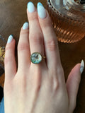 Estate 14K & Hand Painted Reverse Intaglio Duck Conversion Ring