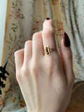 Antique French 18K, Garnet & Pearl Ring