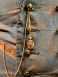 Antique 14K, Enamel & Red Stone Knights of Pythias Pendant/Fob