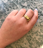 Antique 18K & Diamond Buckle Ring