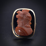 Antique 14K & Hardstone Cameo Conversion Ring