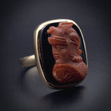 Antique 14K & Hardstone Cameo Conversion Ring