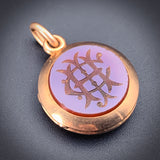 Antique 15K, Bloodstone & Carnelian Locket Watch Fob/Pendant