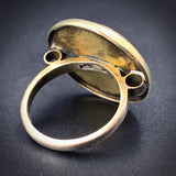Antique 10K & Banded Agate Ring