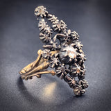 Antique 14K, 13K, Silver & Diamond Conversion Ring