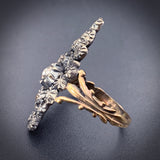 Antique 14K, 13K, Silver & Diamond Conversion Ring