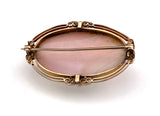Antique 10K & Carved Conch Shell Cameo Nyx Brooch