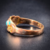 Antique English 9K, Turquoise & Seed Pearl Ring