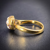 SOLD Antique 18K, Garnet & Seed Pearl Snake Ring