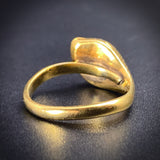 SOLD Antique 18K, Garnet & Seed Pearl Snake Ring