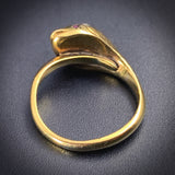 SOLD Antique 18K, Garnet & Seed Pearl Snake Ring