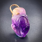 Antique 14K & Carved Rat Heart Charm/Pendant